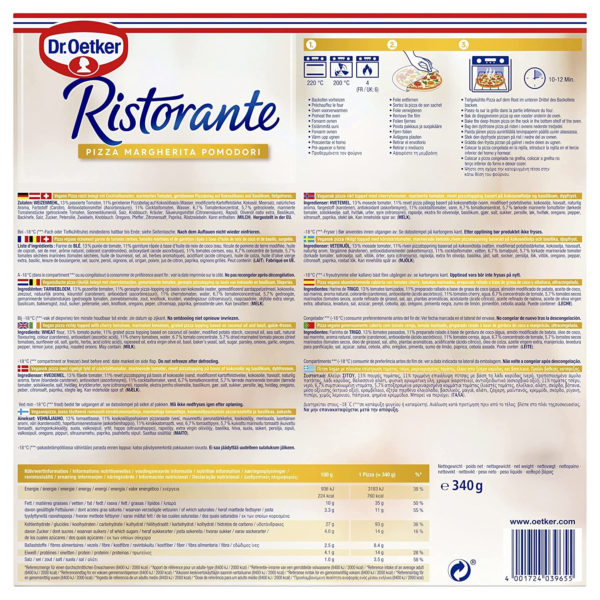 Dr. Oetker Ristorante Pizza Margherita Pomodori Vegan, 340 g – vegane Tiefkühlpizza belegt mit Tomaten und einer veganen – Bild 2
